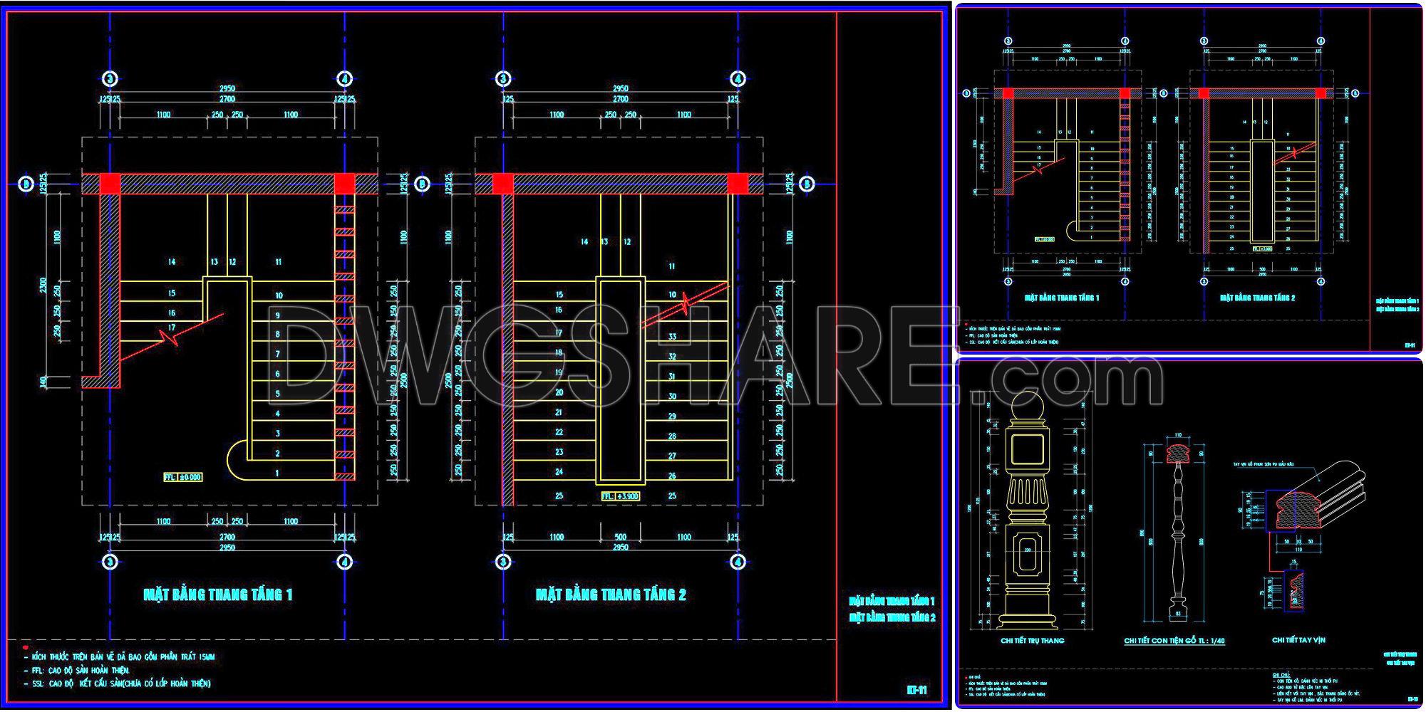 403. Free Download detailed CAD drawings of townhouse stairs (1)