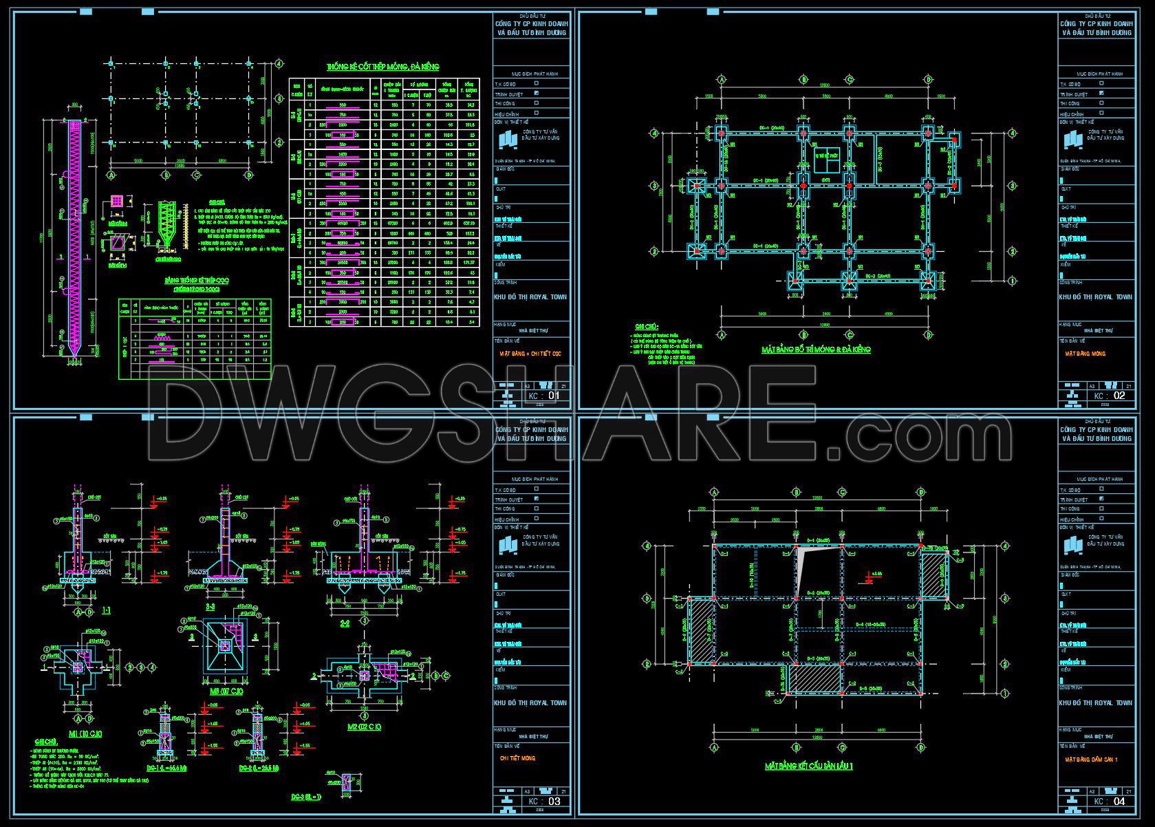 404. Free Download of Structural CAD Drawings for 7.2m x 12.6m Reinforced Concrete Townhouse (1)