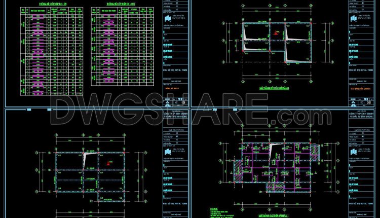 404. Free Download of Structural CAD Drawings for 7.2m x 12.6m Reinforced Concrete Townhouse (2)