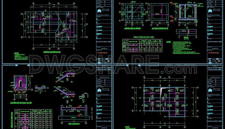 404. Free Download of Structural CAD Drawings for 7.2m x 12.6m Reinforced Concrete Townhouse (5)
