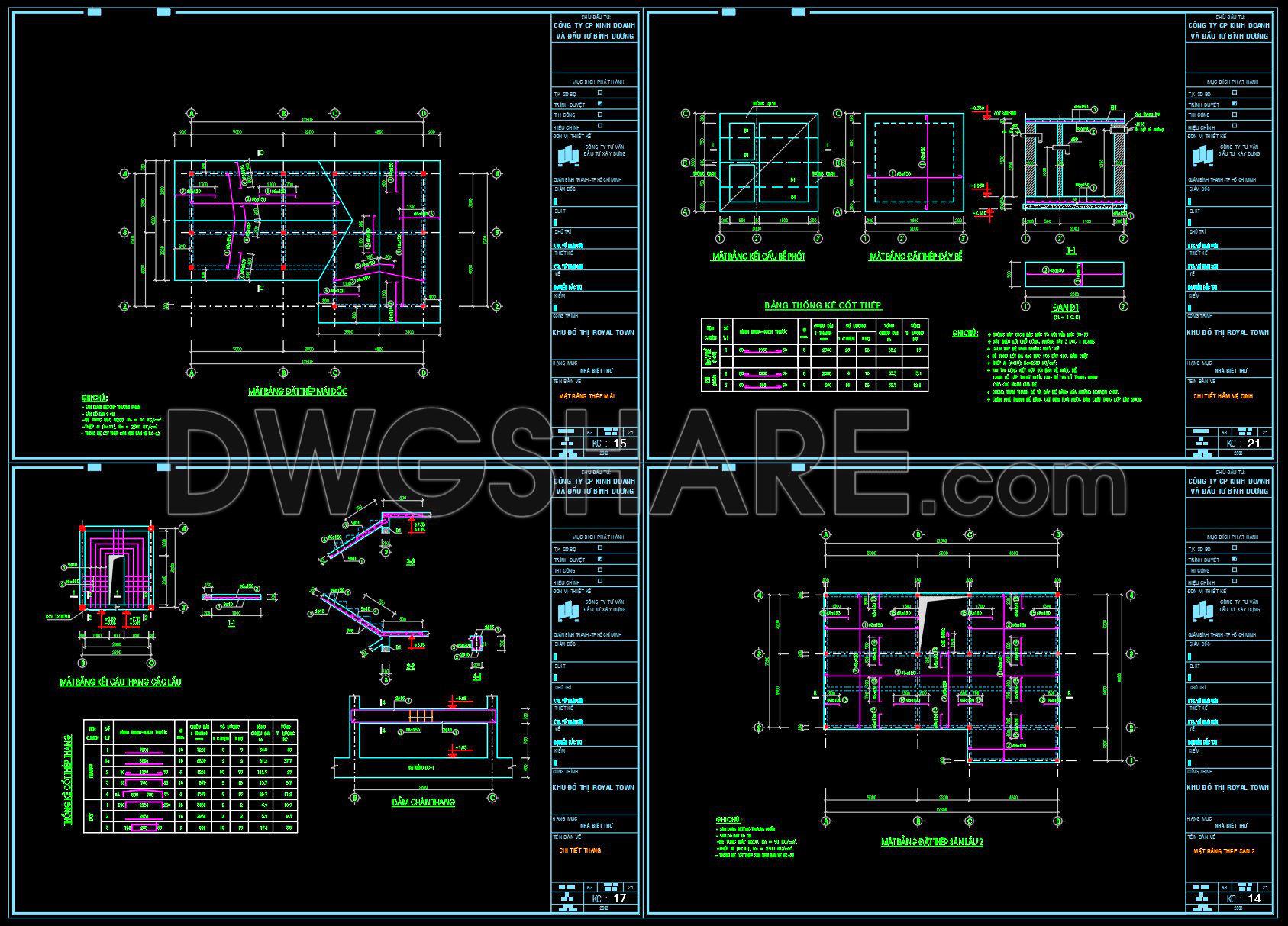 404. Free Download of Structural CAD Drawings for 7.2m x 12.6m Reinforced Concrete Townhouse (4)