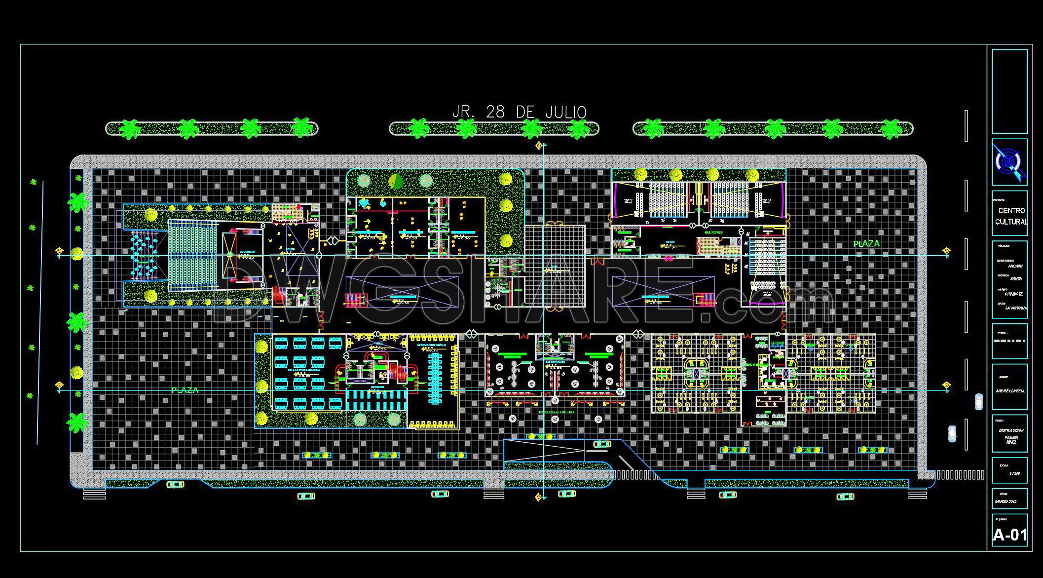 41. Free Download Architectural Drawings of a Cultural Center – AutoCAD DWG (1)