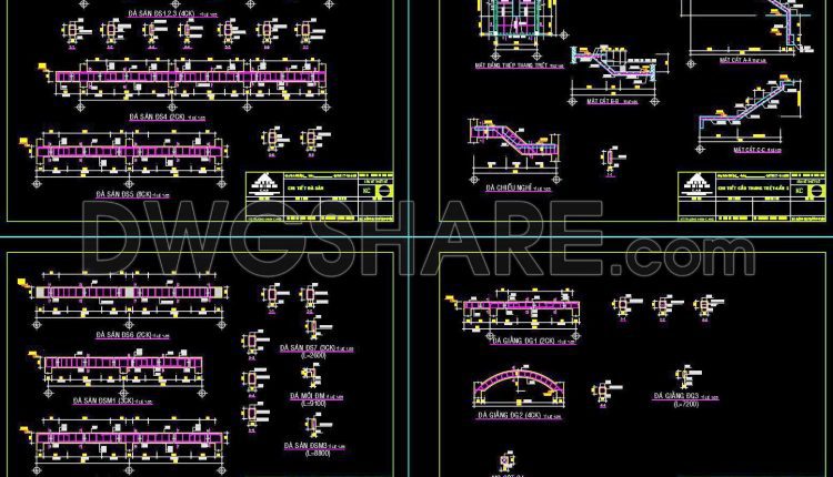 457. Free Download of Structural CAD Drawings for 7.2m x 10m Reinforced Concrete Townhouse (1)