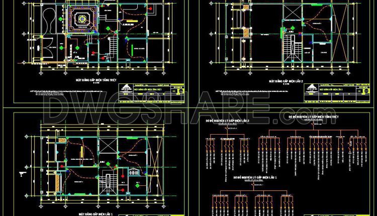 504. CAD Drawings Detailing the Design of Water Supply and Drainage Systems for a 3-Story Townhouse (5)