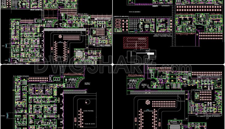 54. Download A Complete Architectural Cad Drawing Set For A Large Hospital Complex With Multiple Wards (1)