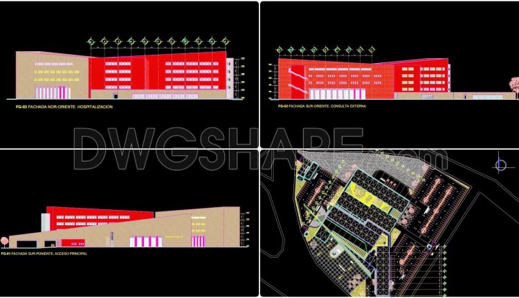 54. Download A Complete Architectural Cad Drawing Set For A Large Hospital Complex With Multiple Wards (5)