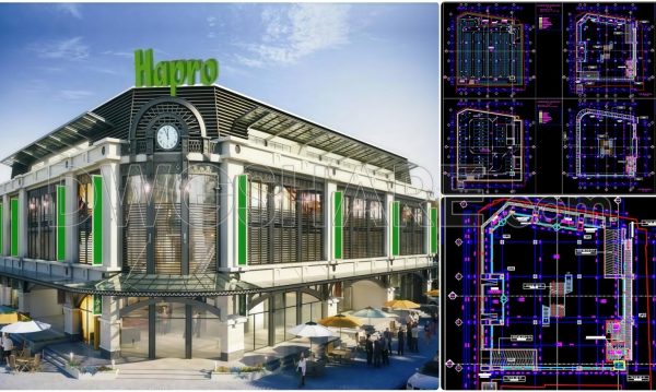 55. Free Download Commercial Service Supermarket Floor Layout Drawing (4,000 m2)