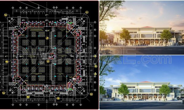 56. Free Download Central Market Ground Floor Finishing Plan CAD Drawing