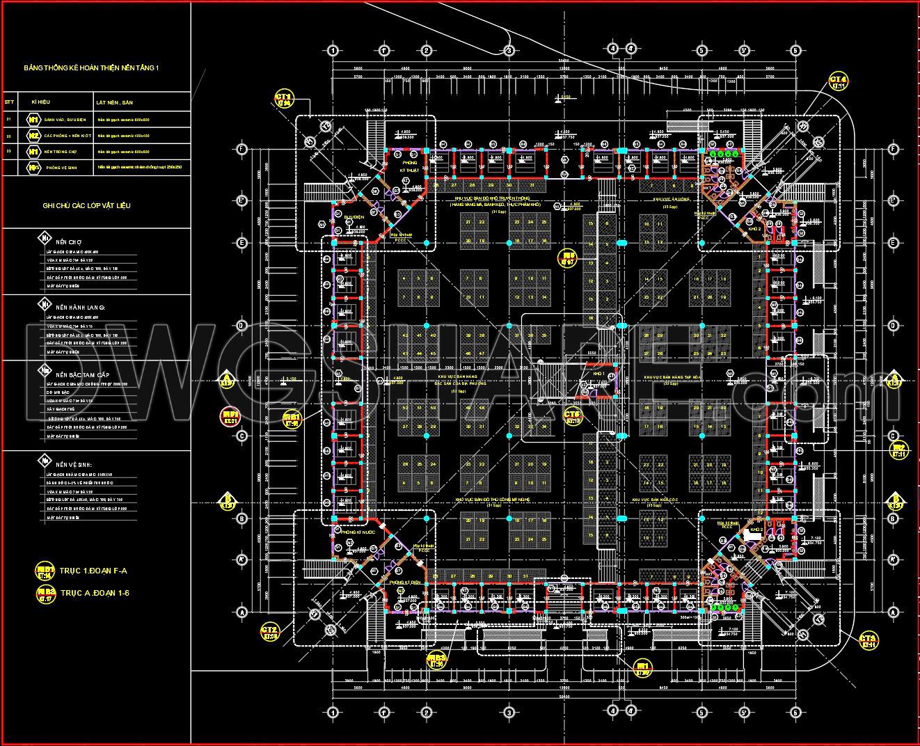 56. Free Download Central Market Ground Floor Finishing Plan Cad Drawing