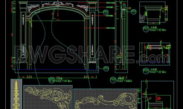 6 months ago
                

                
             527585. Free Download Classic Decorative Arch Door CAD Detail Drawing (DWG File)