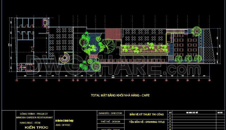 69. Free Cad Drawing – Overall Architectural Site Plan Of Mimosa Garden Restaurant & Café