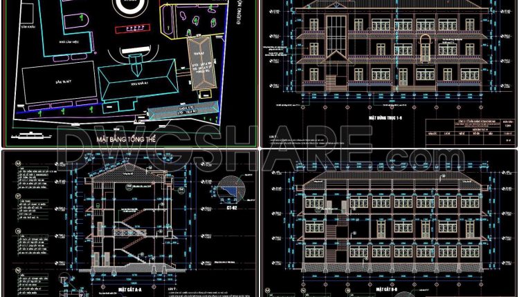 84. Download 3-story Office And Document Storage Building Cad Drawings (1)