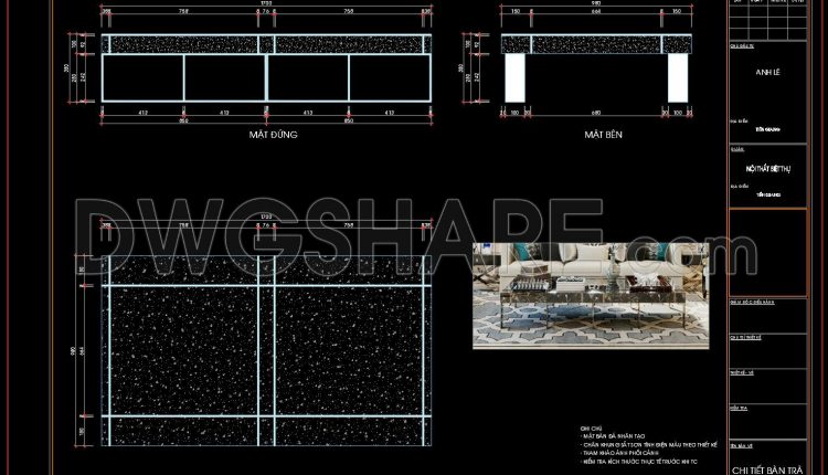 91. Free CAD Coffee Table Detail Drawings for Living Room Use (1)