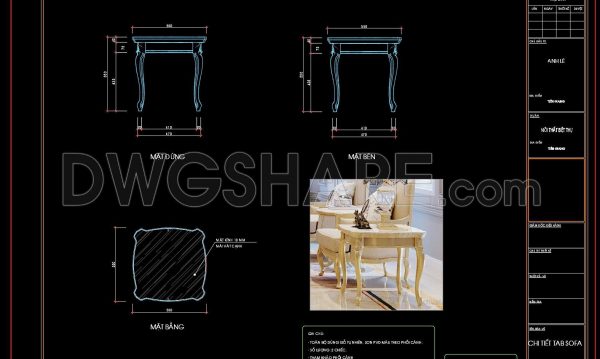92. Free CAD Coffee Table Detail Drawings for Living Room Use