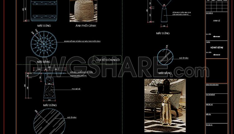 94. Free CAD Coffee Table Detail Drawings for Living Room Use (1)