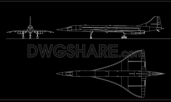 111. Free Download Concorde Supersonic Aircraft CAD DWG