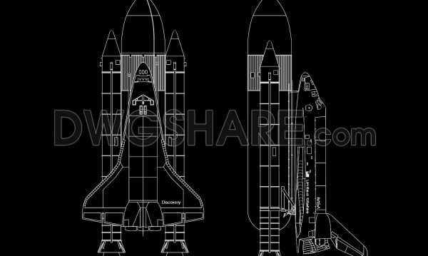 116. Free Download Space Shuttle Aircraft CAD DWG