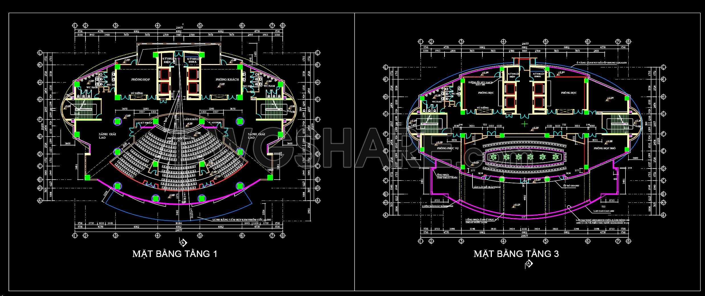 120. Free Cad Drawings Of The 1st And 3rd Floor Layouts For An 18-storey Office Building (2)