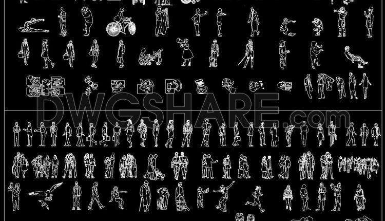 124. Free Download 2D People CAD Blocks for Architectural Drawings (1)