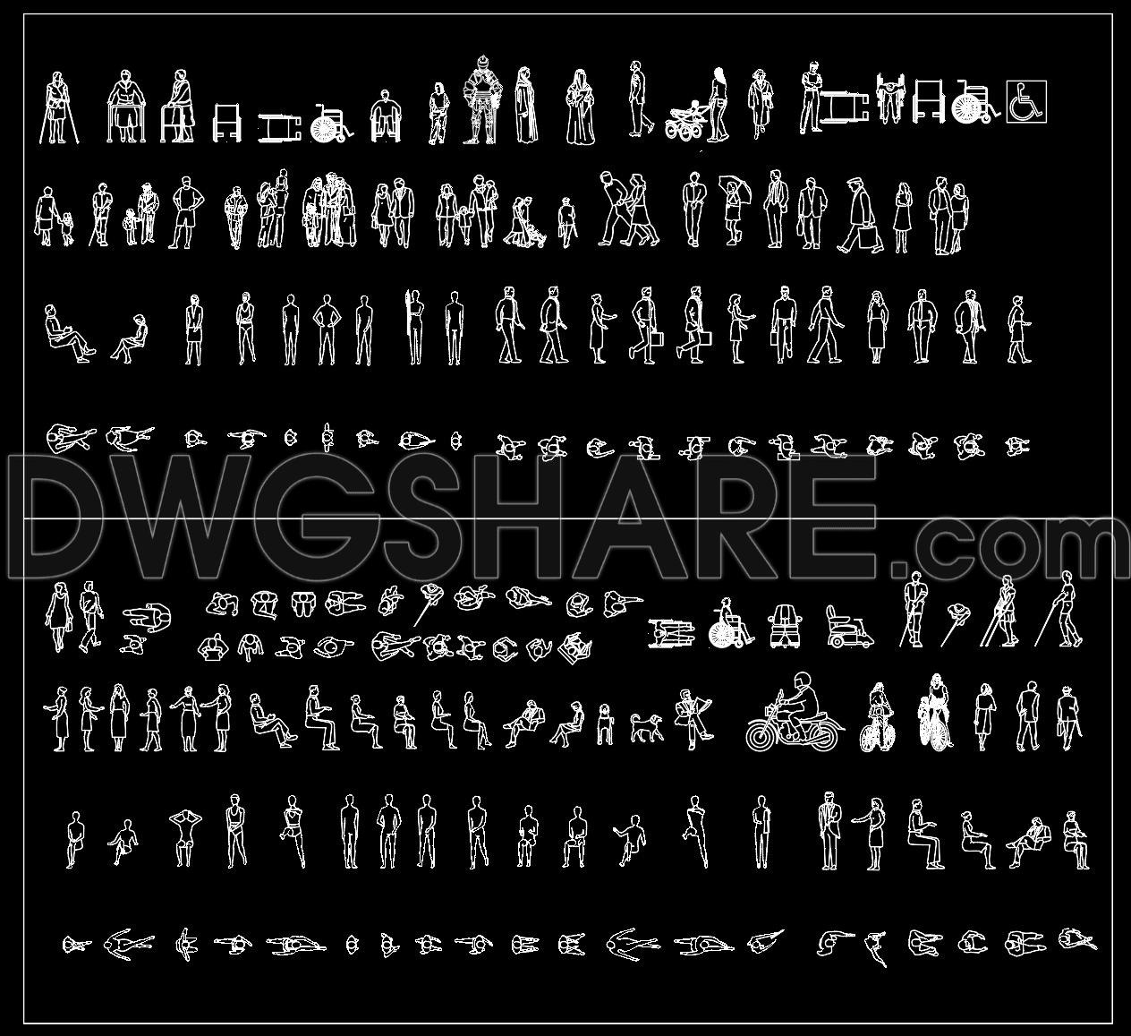 128. Complete 2D People Library for Architecture & Urban Design (1)