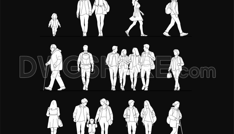 132. Free Download CAD People Walking Blocks (1)