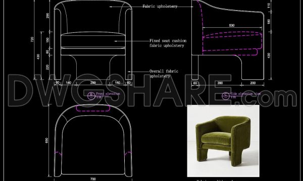 5 months ago
                

                
             257135. Free Download CAD Drawings of Fabric Upholstered Armchair