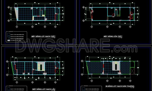 5 months ago
                

                
             173137. Free Download DWG CAD Tile Layout Drawings for 4-Story House