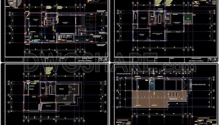 145. CAD drawings detailing the design of water supply and drainage systems for a 3-story townhouse (2)