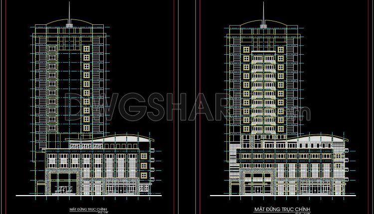 150. Download 19-story 5-star Hotel Architectural Drawings In Autocad Dwg (7)