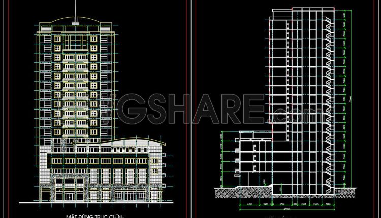150. Download 19-story 5-star Hotel Architectural Drawings In Autocad Dwg (8)