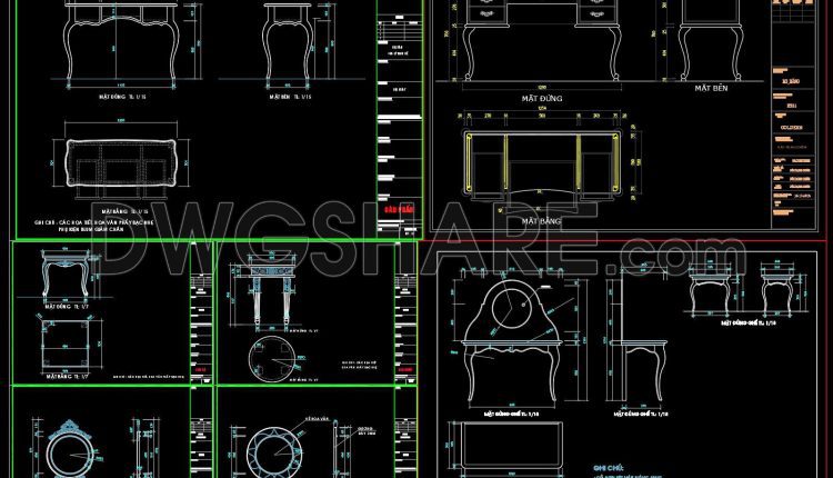 151. Download Dressing Table Cad Shop Drawing Collection (1)
