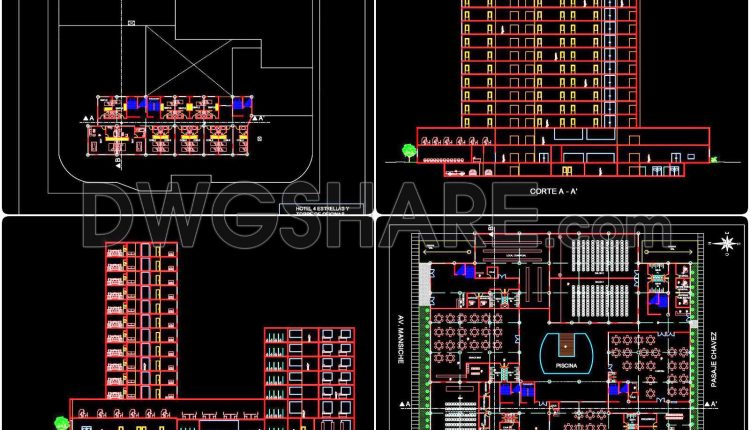 172. Download Architectural Drawings Of A 4-star Hotel With Office – Autocad Dwg (2)