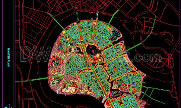 183. Free Download CAD Master Plan of a Modern Urban Residential and Landscape Development