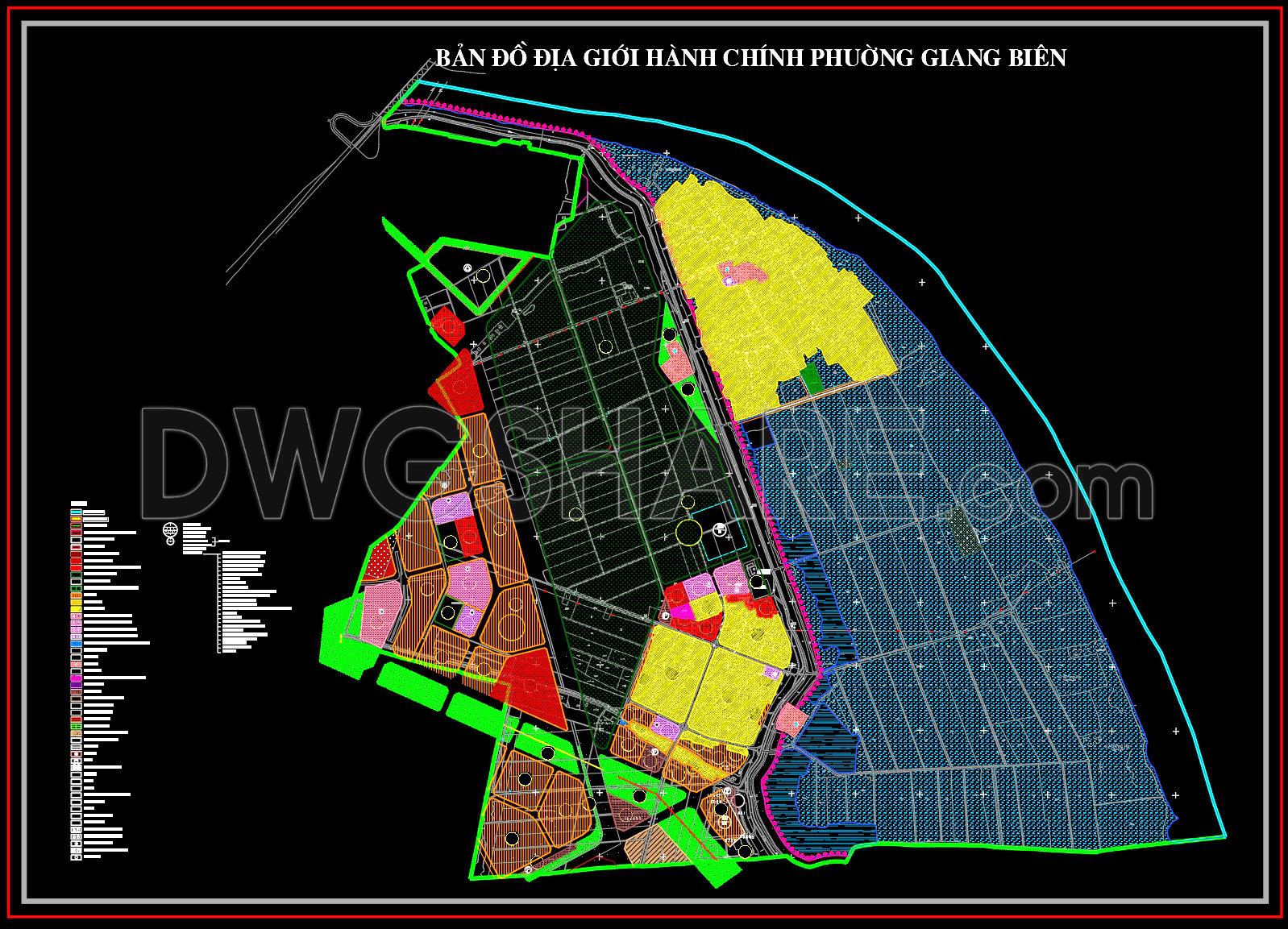 188. Free Download CAD Administrative Boundary Map of Giang Bien Ward (1)
