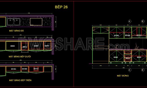 5 months ago
                

                
             263212. Download Free Detailed CAD Drawings of Home Kitchen Cabinets