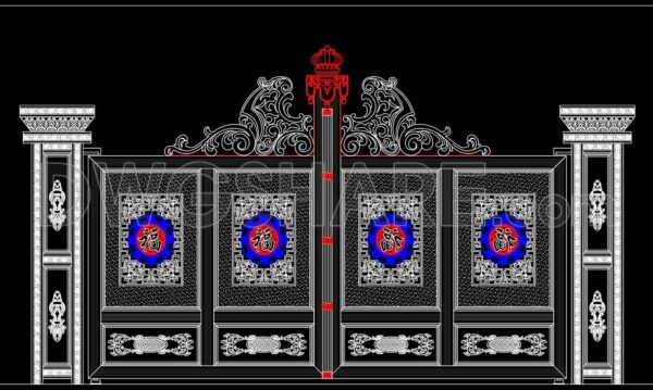 5 months ago
                

                
             232244. Free Download CAD Drawing of Classic Villa Gate with Intricate Carved Patterns