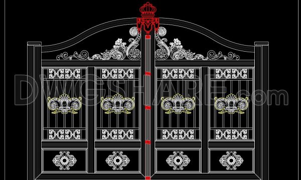 5 months ago
                

                
             173245. Free CAD File of Ornate Classical Villa Gate Design with Detailed Decorative Motifs