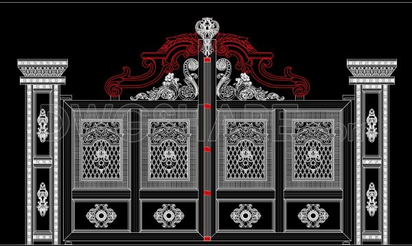 5 months ago
                

                
             275248. AutoCAD Drawing Free Download – Elegant Classic Villa Gate with Artistic Patterns