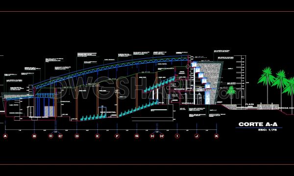 26. Free Download CAD Section Drawing of a 700-Seat Auditorium