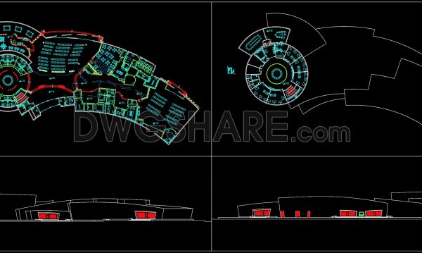 28. Free Download Modern Conference Center and Theater CAD Drawings