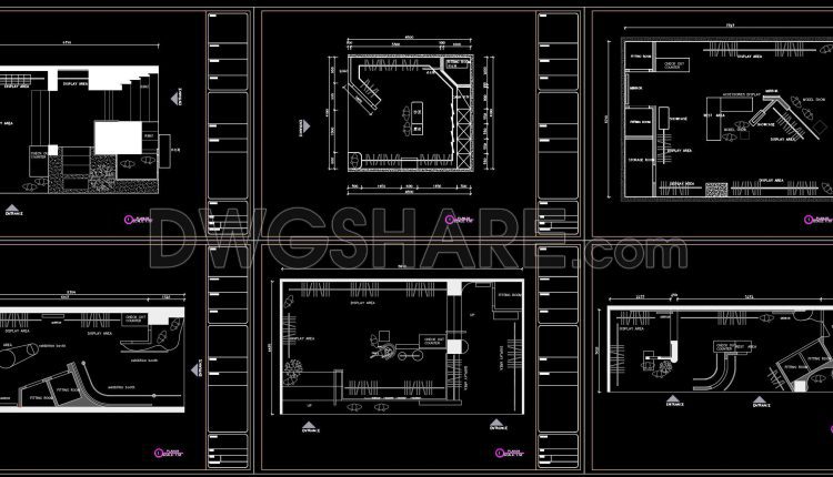 30. Cad drawings of 10 clothing store floor plan designs for download ...