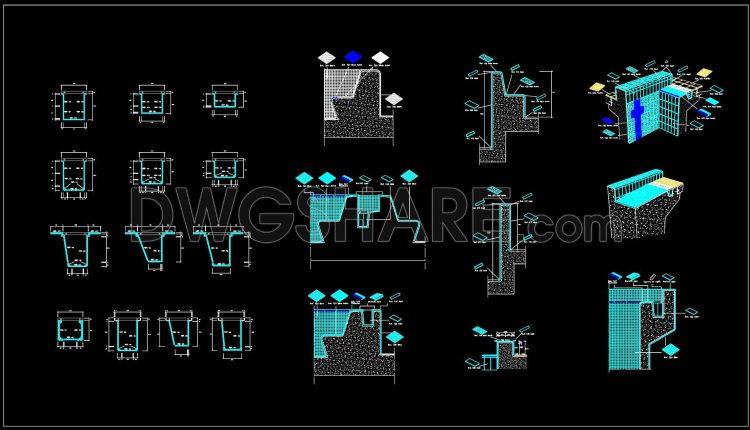 34. Free Download Detailed CAD Drawings of Swimming Pool Construction (2)