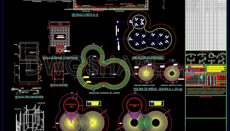 36. Free download CAD detailed drawings of an adult swimming pool (1)