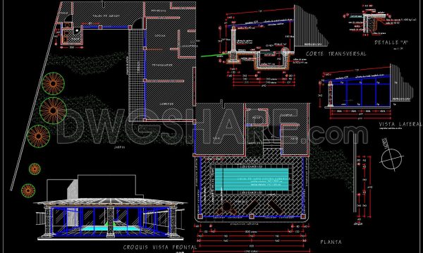 5 months ago
                

                
             63137. Free download Architectural drawings for the construction of a covered swimming pool