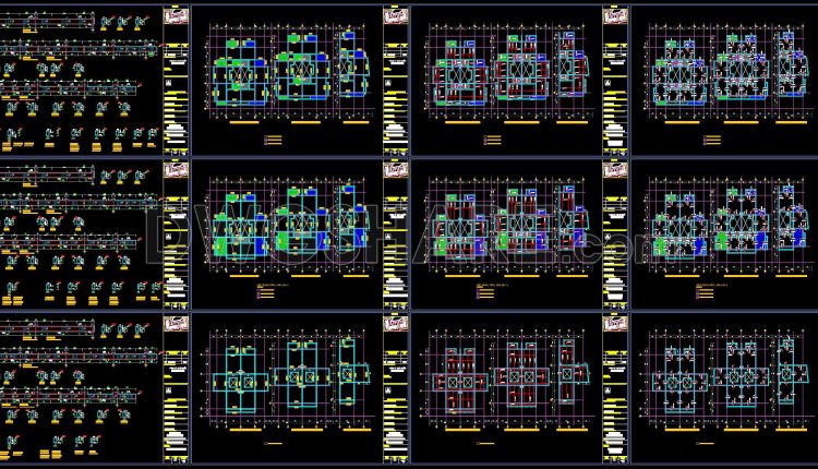 386. Free Download of Structural CAD Drawings for 16.8m x 19.8m Reinforced Concrete Townhouse (2)