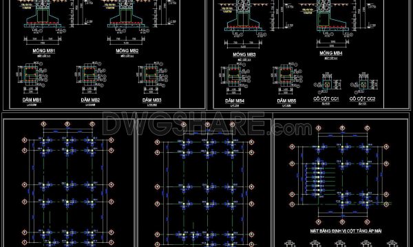 388. Free Download of Structural CAD Drawings for 9.3m x 17m Reinforced Concrete Townhouse
