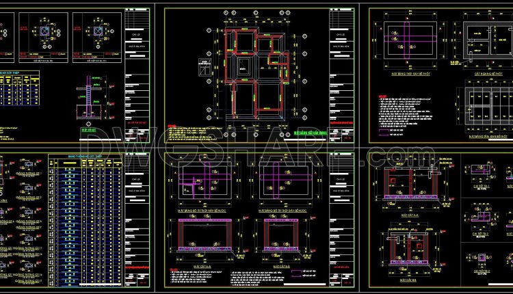 390. Free Download of Structural CAD Drawings for 9.5m x 12.5m Reinforced Concrete Townhouse (1)