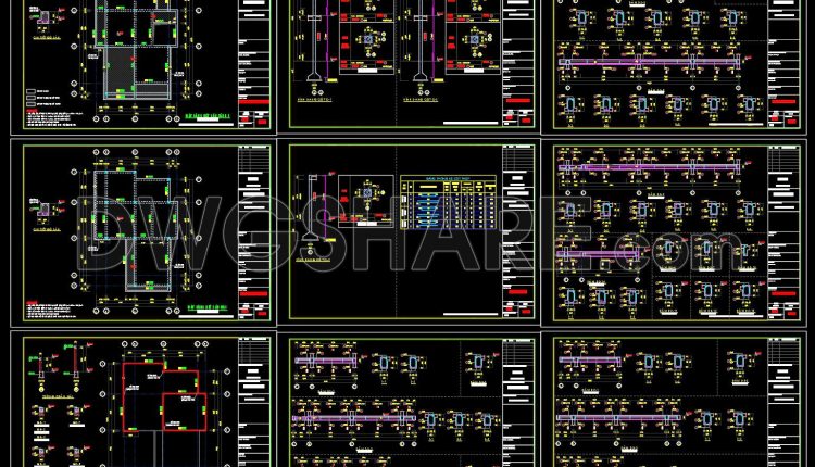 390. Free Download of Structural CAD Drawings for 9.5m x 12.5m Reinforced Concrete Townhouse (3)