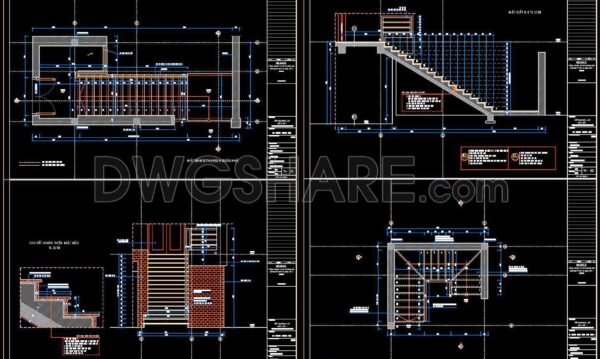 397. Free Download detailed CAD drawings of townhouse stairs