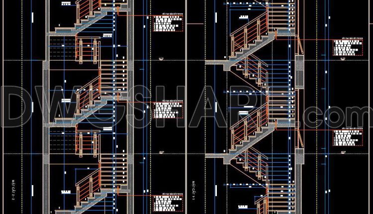 397. Free Download detailed CAD drawings of townhouse stairs (1)
